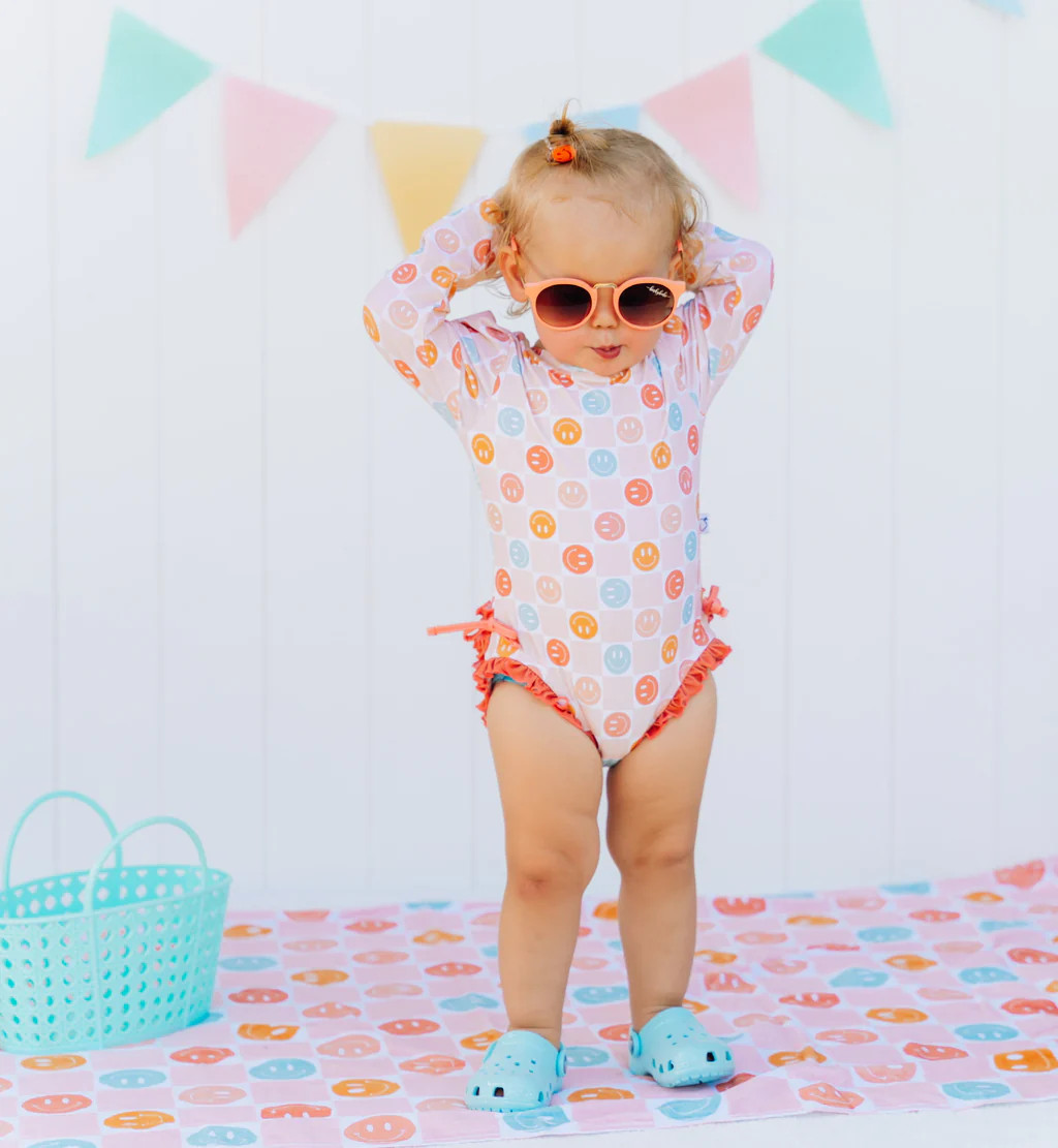 HAPPY DAYZZZ DREAM RASH GUARD RUFFLE SWIM SUIT | Dream Big Little Co.