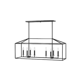 Generation Lighting Perryton 40 in. 8-Light Smooth Midnight Matte Black Modern Transitional Linea... | The Home Depot