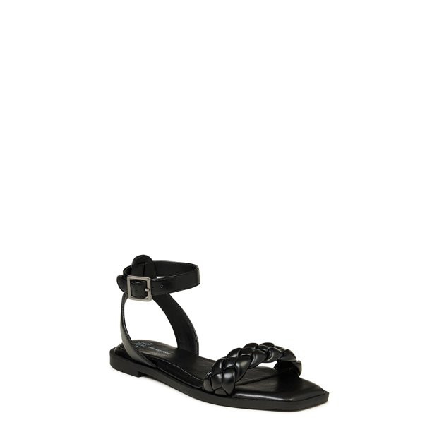 Time and Tru Women's Braided Ankle Strap Sandals - Walmart.com | Walmart (US)