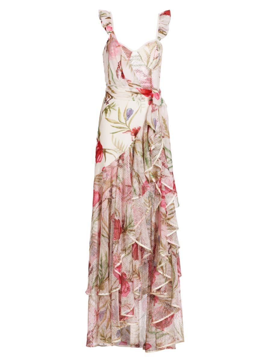 Viera Floral Ruffled Maxi Dress | Saks Fifth Avenue