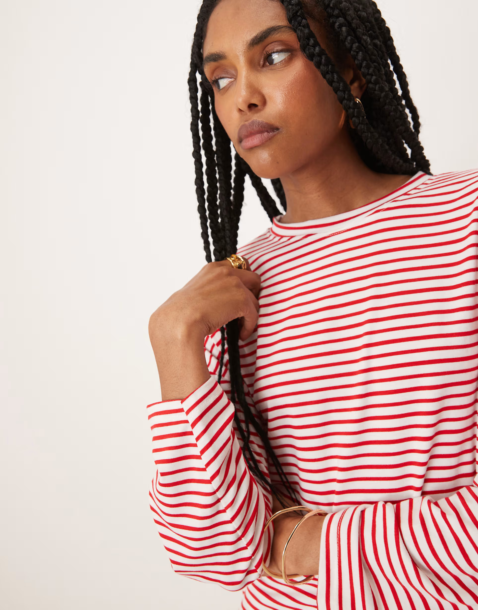 ASOS DESIGN long sleeve tee co-ord in red and white stripe | ASOS (Global)