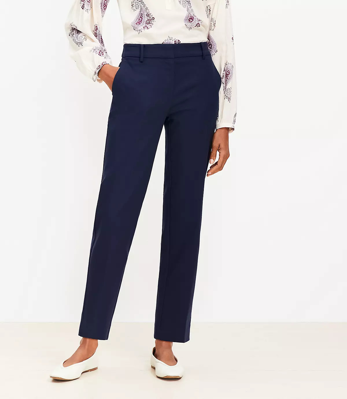 Riviera Slim Pants in Doubleweave | LOFT