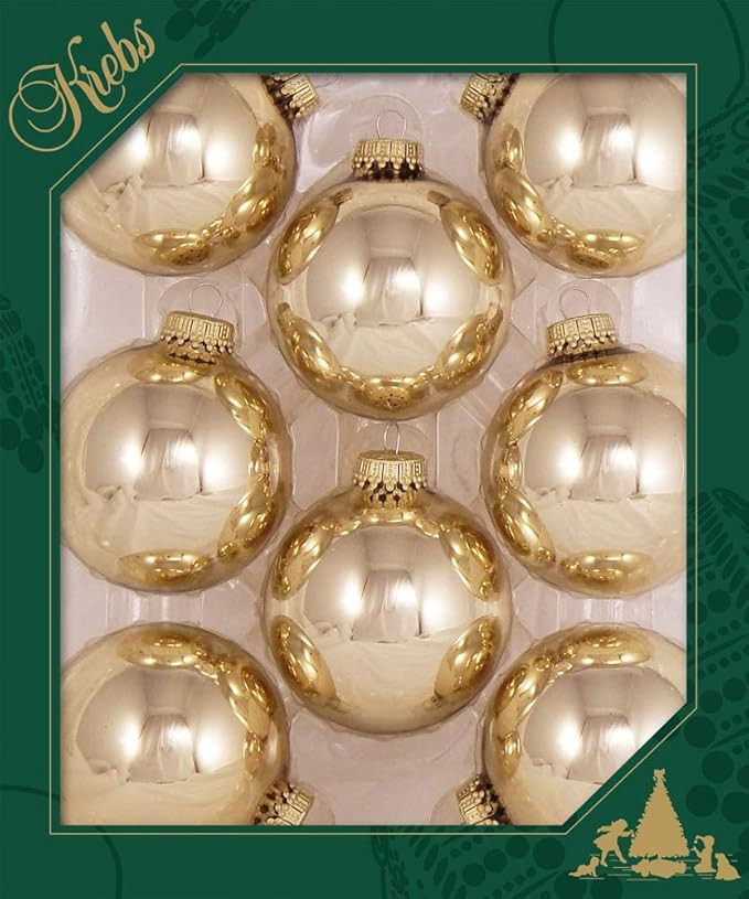Glass Christmas Tree Ornaments - 67mm / 2.63" [8 Pieces] Designer Balls from Christmas By Krebs S... | Amazon (US)