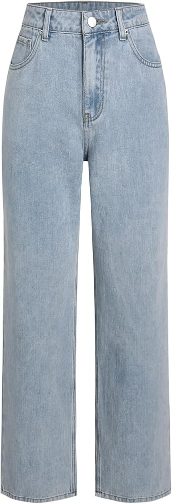 CIDER Solid Mid Waist Pocket Straight Leg Jeans | Amazon (CA)