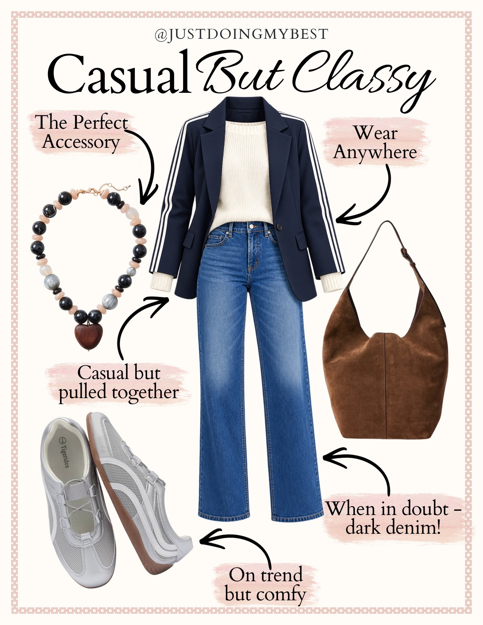 Cute and comfy but classy.   Yes, an outfit can be all of this at the same time.