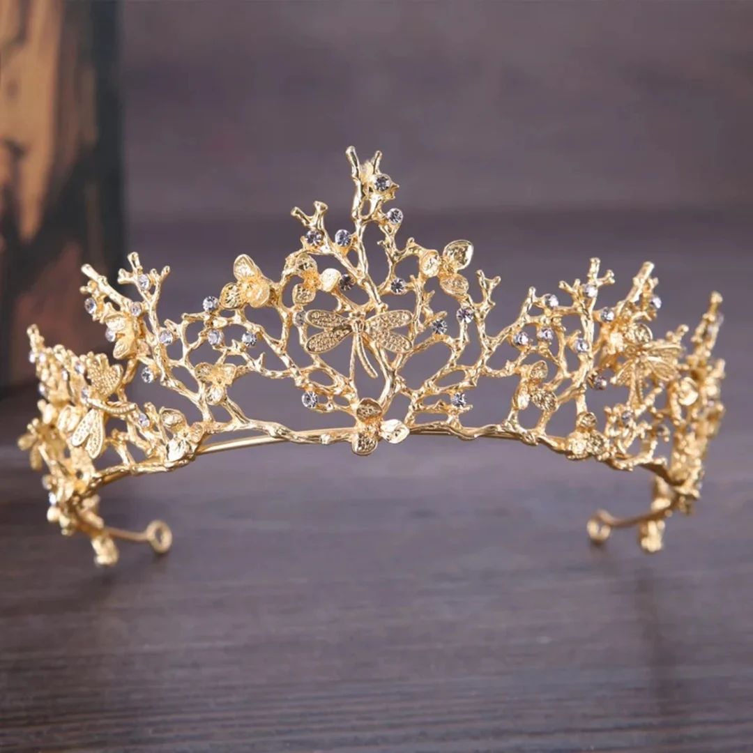 Vintage  Gold Rhinestone Bridal Tiara, Baroque Pageant Women Wedding Jewelry, Gold Vintage Crown,... | Etsy (US)