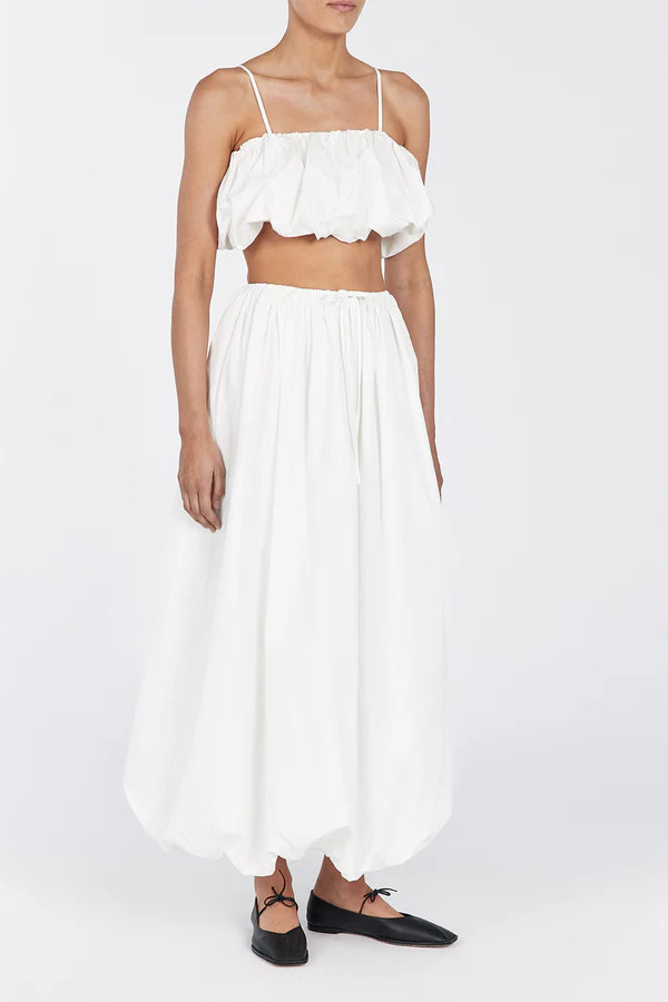 MONTY WHITE BUBBLE MIDI SKIRT | DISSH