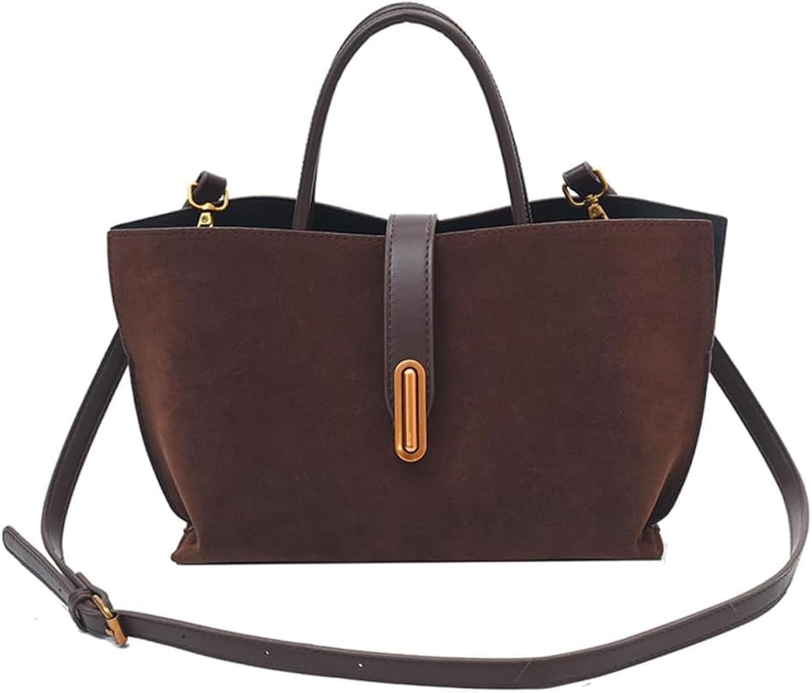 Burgundy Suede Tote Bags for Women - Fall Purse 2024 Brown Handbag Work Top-handle Bag | Amazon (US)