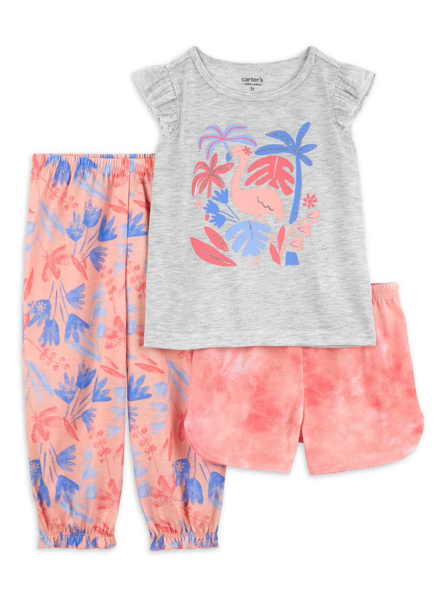 Carter's Child of Mine Toddler Girl Pajama Set, 3-Piece, Sizes 2T-5T | Walmart (US)