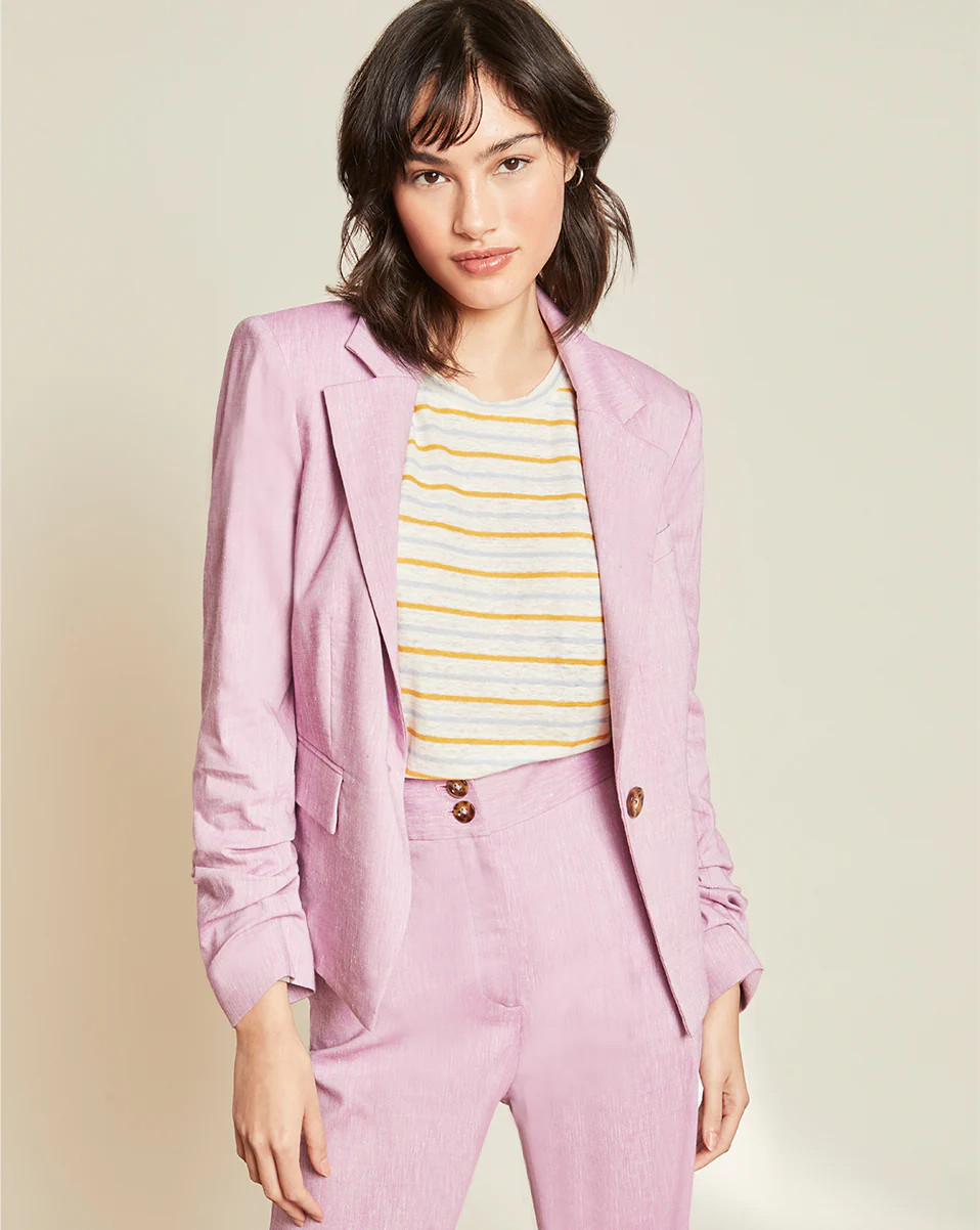 Aaliyah Stretch-Linen Dickey Jacket | Veronica Beard