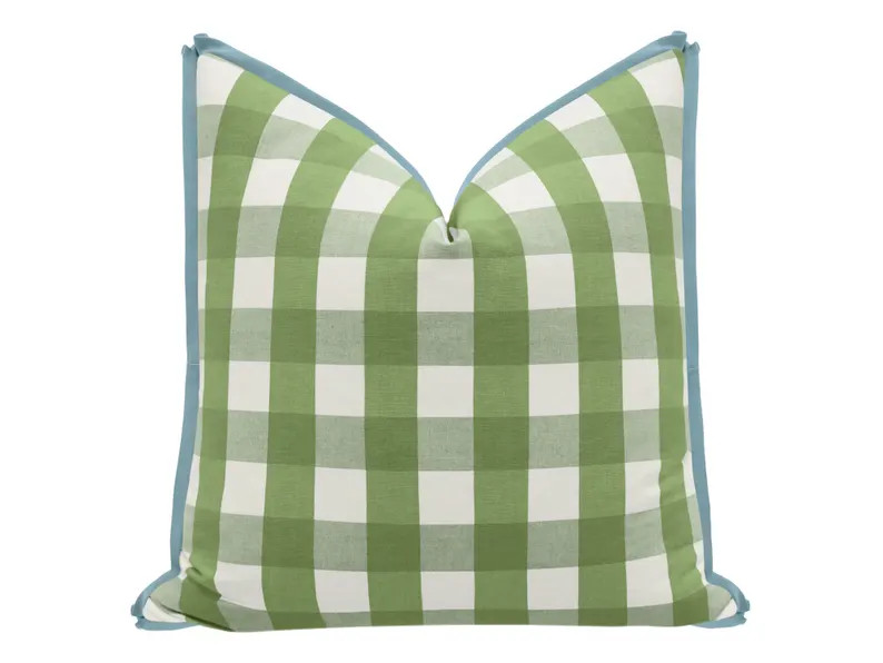 Charleston Check // Clover with Butterfly Flange | flange pillow | designer pillow | buffalo chec... | Etsy (US)