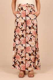 Tamara High Waisted Wide Leg Pants - Peach Floral | Petal & Pup (US)