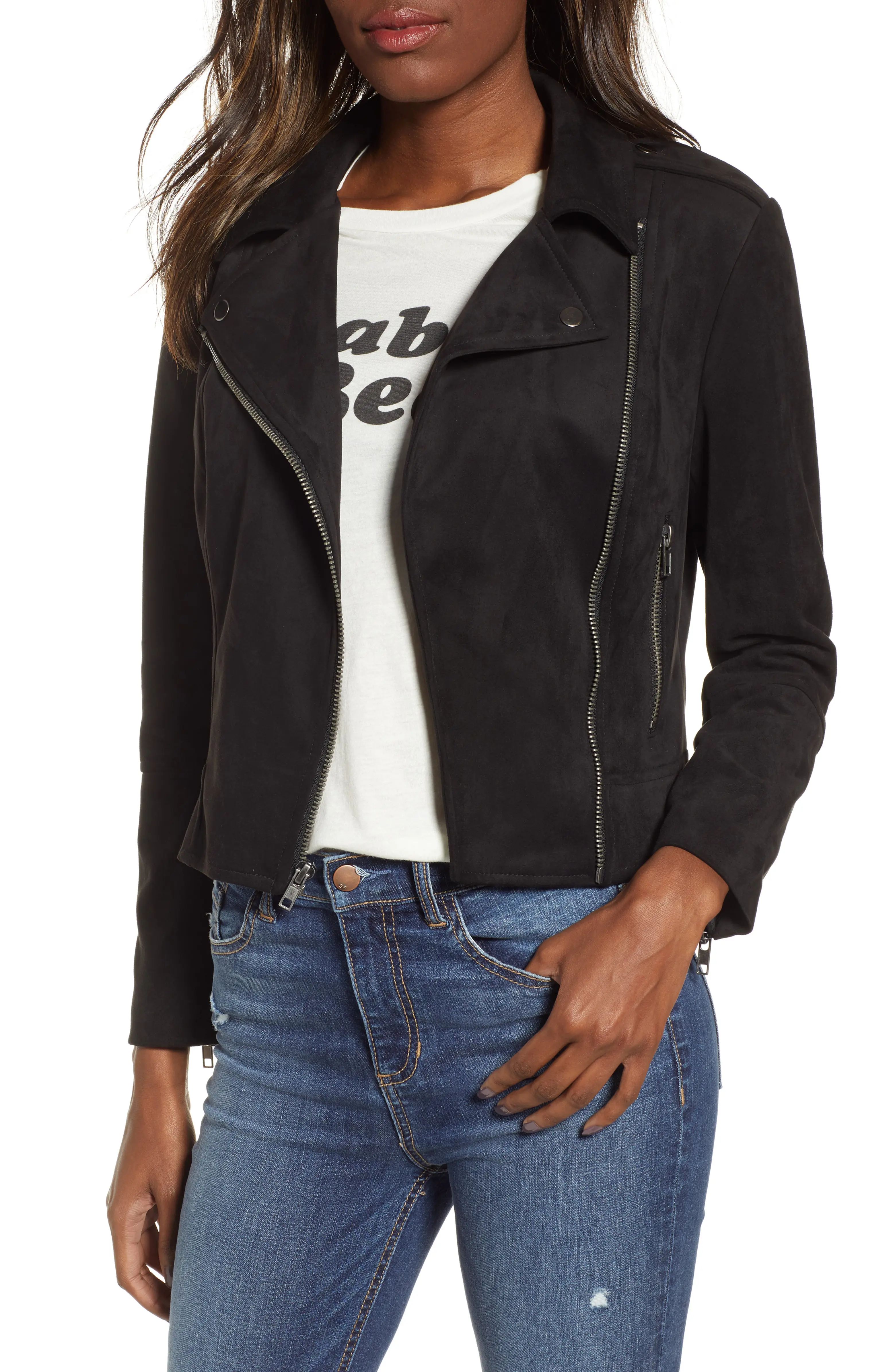 Not Your Baby Faux Suede Moto Jacket | Nordstrom