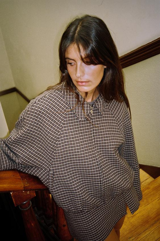 HOUNDSTOOTH PADDED BOMBER JACKET | Zara Canada