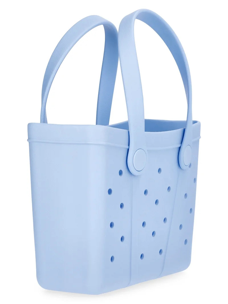 Time and Tru Women's Lightweight Mini Beach Tote Bag, Light Blue | Walmart (US)