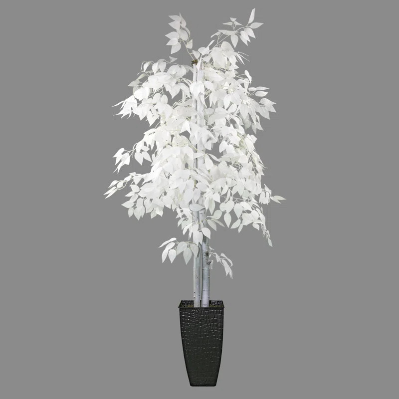 72'' Faux Ficus Plant in Metal Pot | Wayfair North America