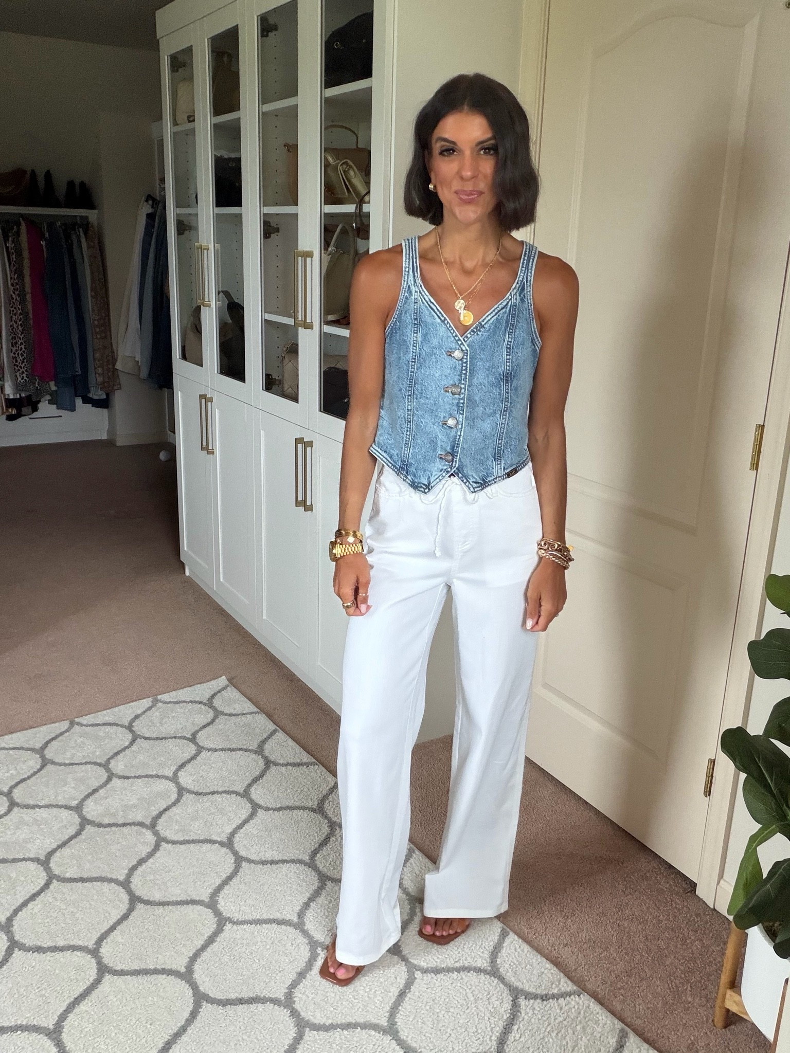 New Walmart finds!! Size xs in denim vest and pull on jeans

#LTKSaleAlert #LTKSeasonal #LTKootd