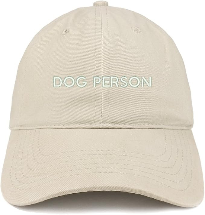 Trendy Apparel Shop Dog Person Embroidered Soft Cotton Dad Hat - STONE | Amazon (US)
