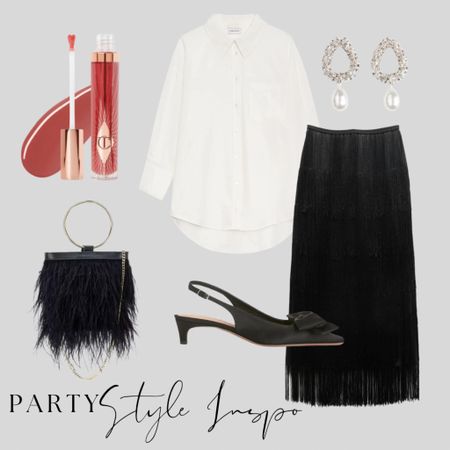 Office party inspiration 

White shirt, Anine Bing, tassel skirt, bow kitten heels 



#LTKparties #LTKstyletip #LTKSeasonal