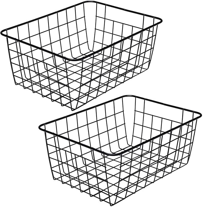 Aeggplant Kitchen Wire Baskets Farmhouse Decor Metal Food Storage Organizer, Household Refrigerat... | Amazon (US)