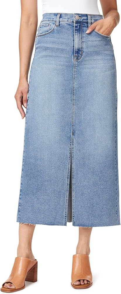 kensie Jeans for Women High Rise Frayed Hem Front Slit Maxi Jean Skirt 36-Inch, Sizes 0-12 | Amazon (US)