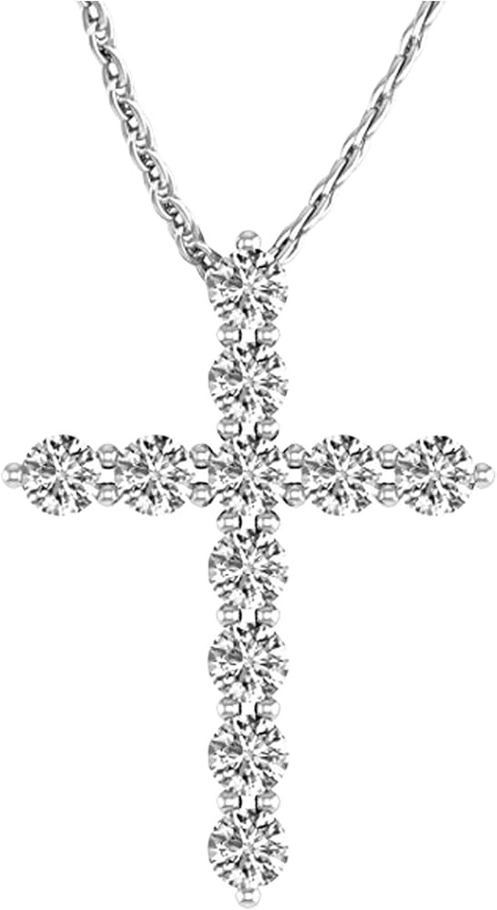 Houston Diamond District 0.5 to 10 Carat Diamond Cross Pendant Necklace Value Collection | Amazon (US)