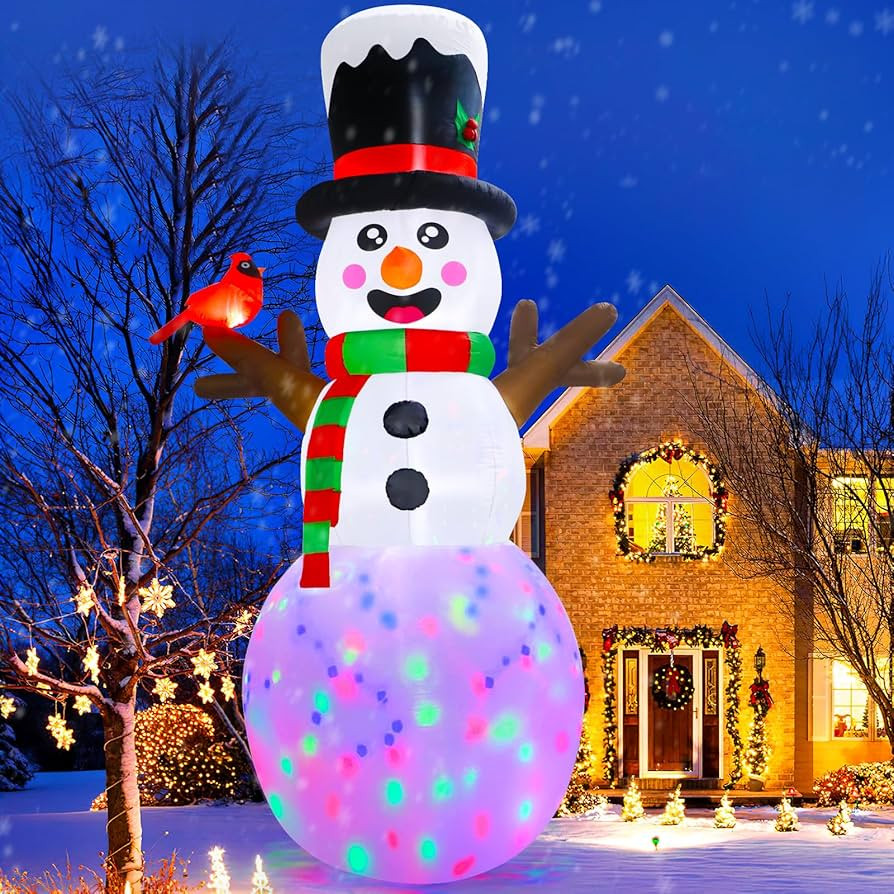 AerWo 12FT Christmas Inflatable Outdoor Decoration, Giant Inflatable Snowman Cardinal Christmas B... | Amazon (US)