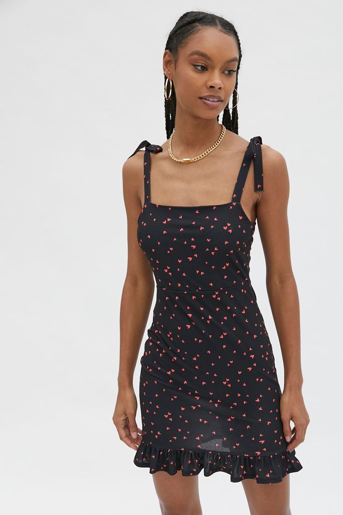 UO Ballina Tie-Shoulder Mini Dress | Urban Outfitters (US and RoW)