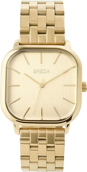 Breda Visser 1737 Square Wrist Watch with Stainless Steel Bracelet, 35MM | Amazon (US)