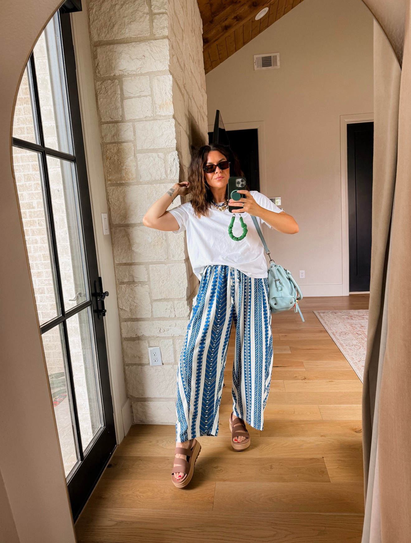 Easy Outfit Forumla:  White Tee + FUN PANTS
added a bunch of my favorite fun pants below too:  wearing an xl in these, but they are loose. 
Xl in the tee

#LTKootd #LTKOver40 #LTKMidsize