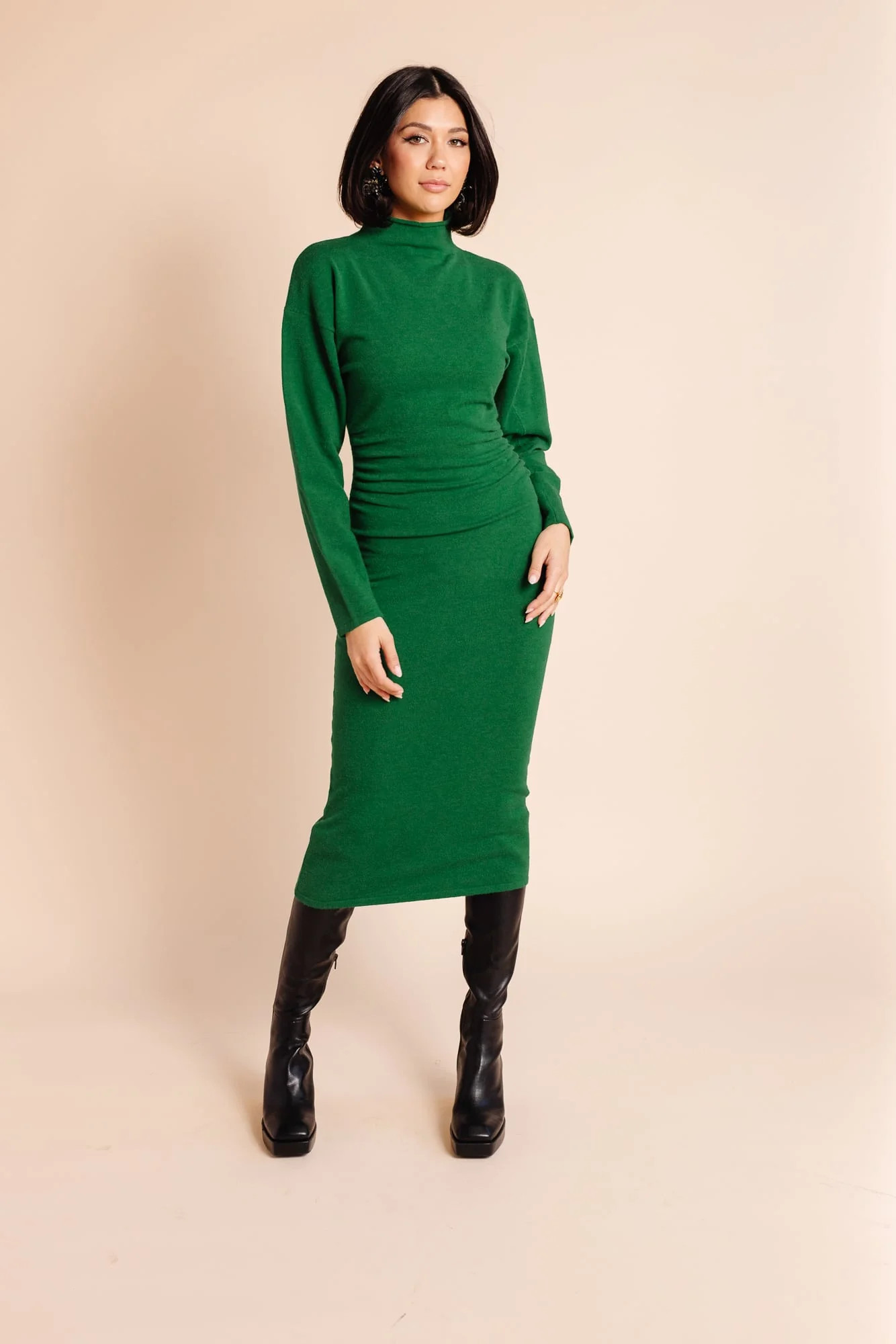 Mock Neck Sweater Dress - Amazon Green | Rachel Parcell