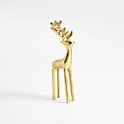 Brass Finish Holiday Reindeer Decoration 9" + Reviews | Crate & Barrel | Crate & Barrel