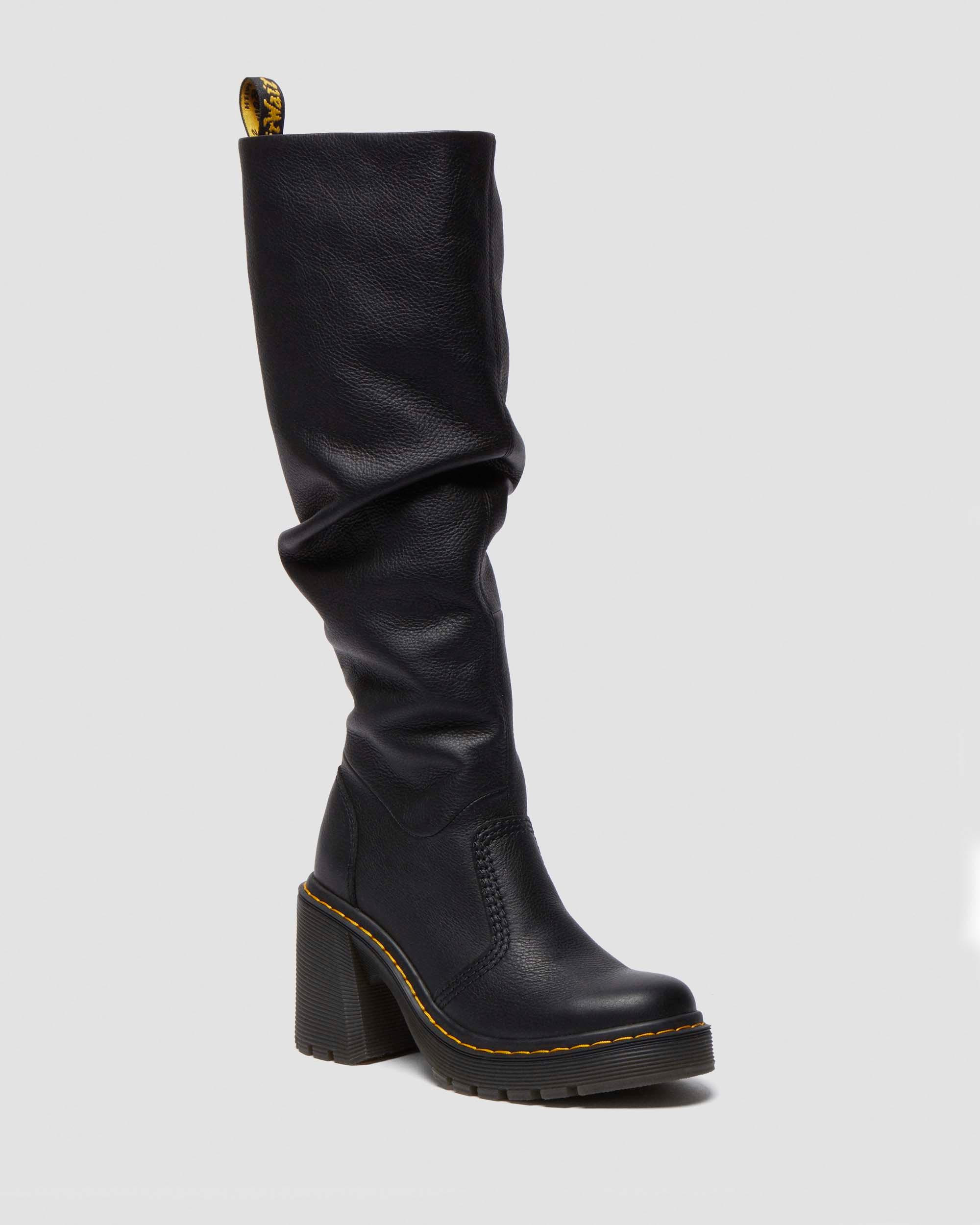 Kasey Virginia Leather Tall Heeled Boots | Dr. Martens