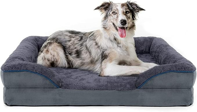 Orthopedic Dog Bed, Dog Beds for Medium, Large Dogs, Bolster Pet Bed Couch with Removable Washabl... | Amazon (CA)