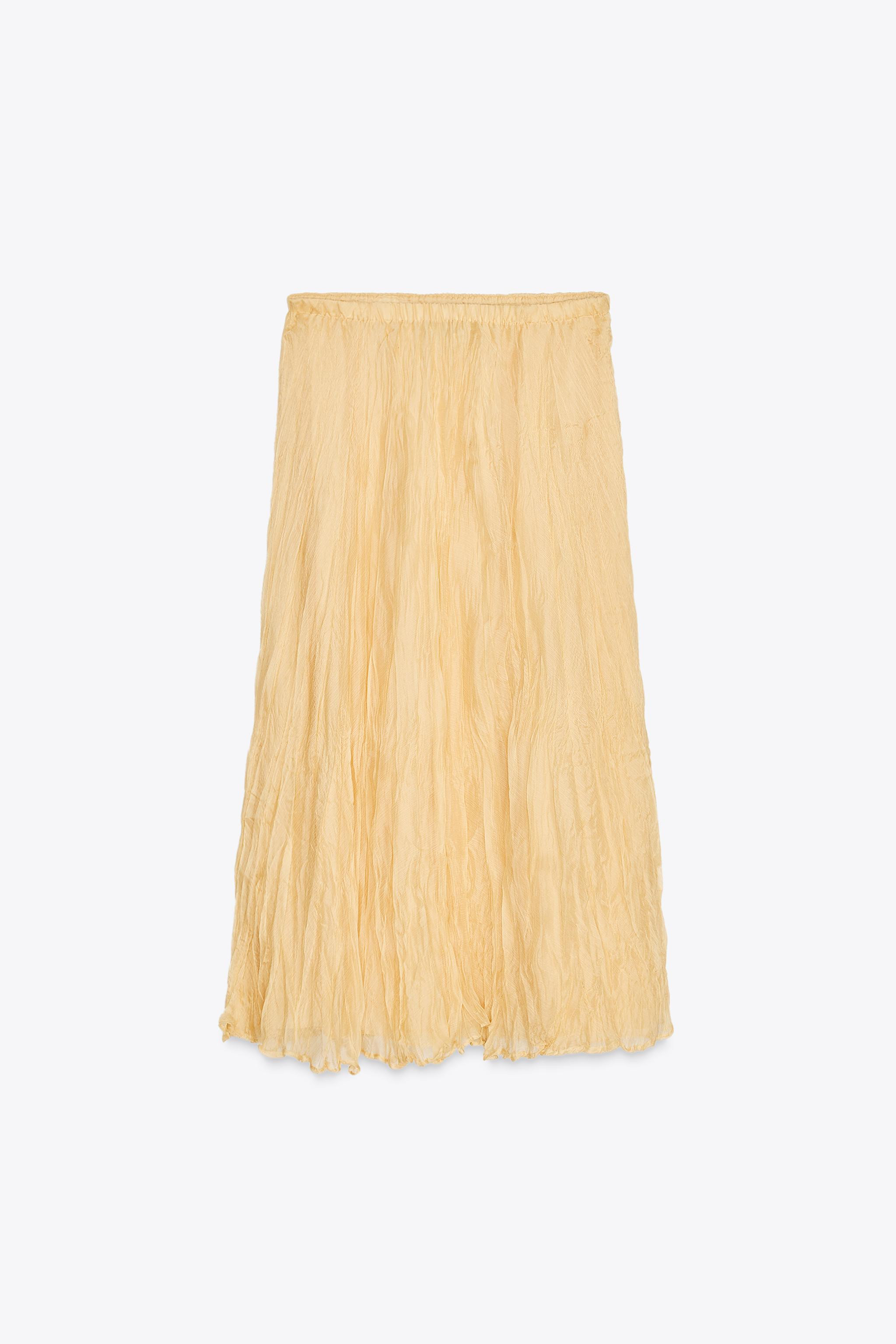 CRINKLE EFFECT MIDI SKIRT ZW COLLECTION | Zara US