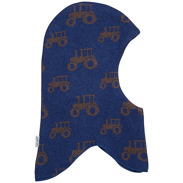 Schlupfmütze BALACLAVA TRACTOR mit Wolle in blue melange | tausendkind DE