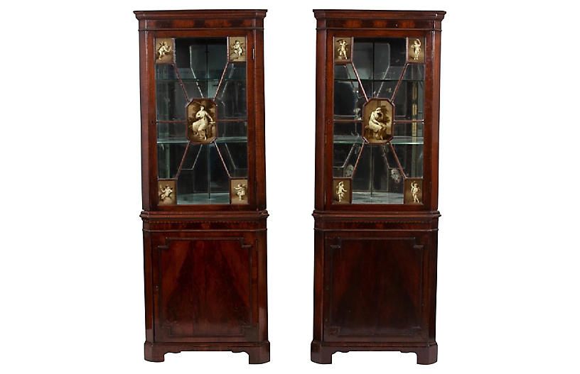 19th-C. Regency Style Corner Cabinets | One Kings Lane