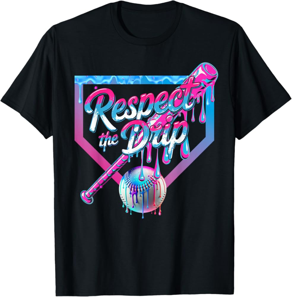 Baseball Drip for Boys Ice Cream Drip Youth Boys Baseball T-Shirt | Amazon (US)