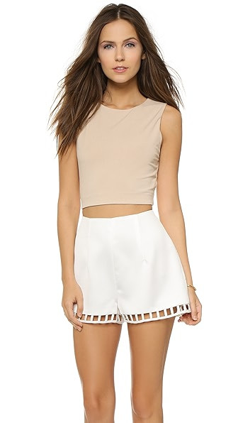 Air By Alice + Olivia Twist Back Crop Top - Nude | Shopbop