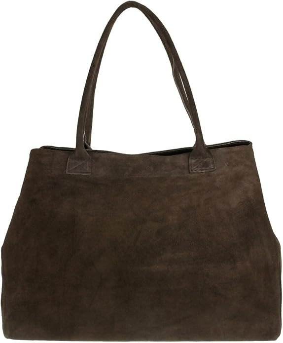 Girly Handbags Womens Italian Suede Leather Expandable Shoulder Bag | Amazon (UK)