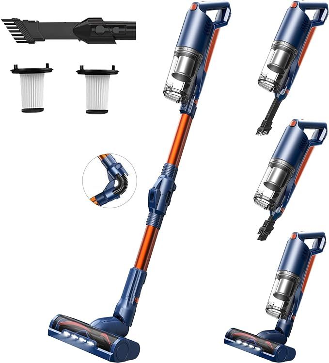 Cordless Vacuum Cleaner, Upgraded 25Kpa Suction 280W Brushless Motor Cordless Stick Vacuum Cleane... | Amazon (US)