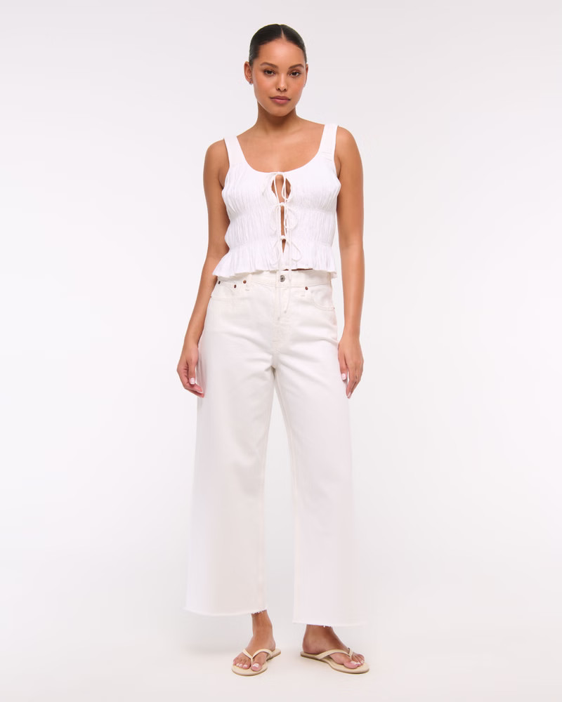 High Rise Cropped Wide Leg Jean | Abercrombie & Fitch (US)