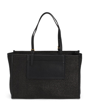 Raffia Burlington Large Tote With Leather Trim | Handbags | Marshalls | Marshalls