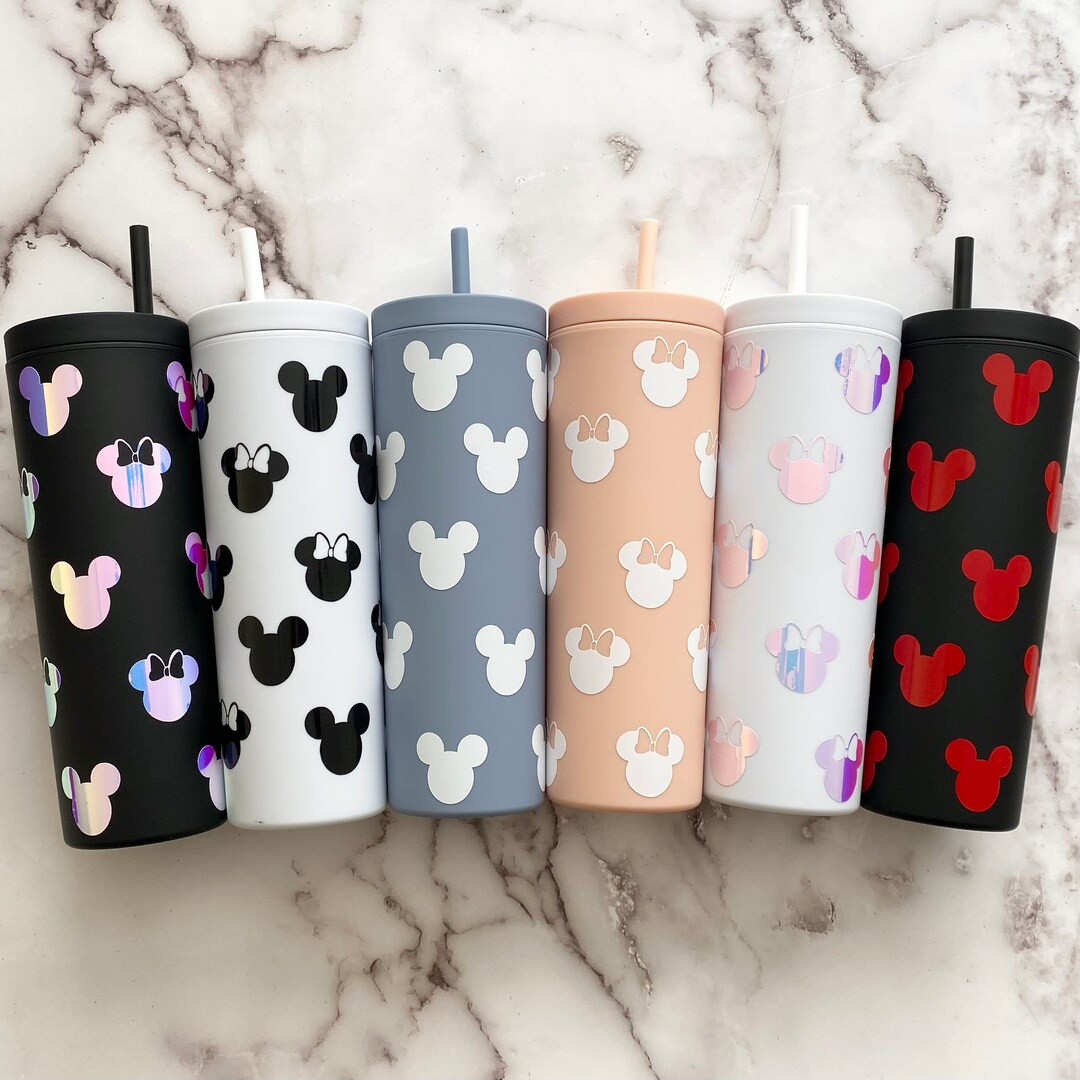 Mickey and/or Minnie Acrylic Tumbler 18oz or 24oz with matching straw and lid Disney Fan Skinny T... | Etsy (US)