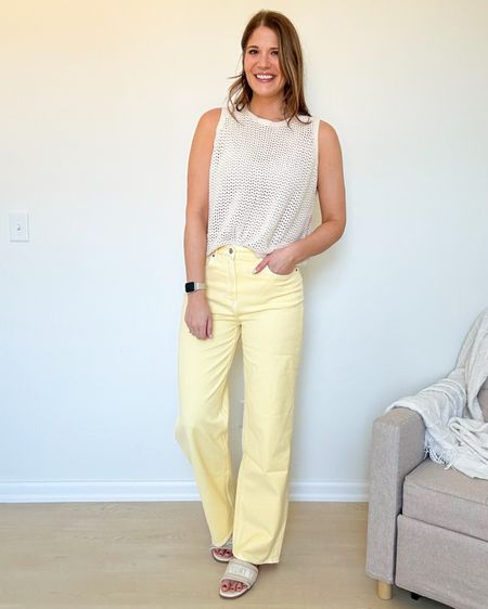 Pair a sleeveless crochet top with yellow jeans for a fun, casual spring look.

Tall friendly jeans, Old Navy, casual outfit, spring outfit, summer outfit

#LTKstyletip #LTKshoecrush #LTKfindsunder50