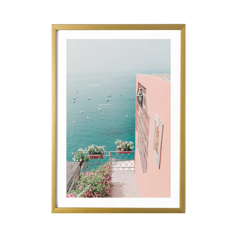 Positano Italy Pink Wall Art Print Room Decor - Etsy Canada | Etsy (US)