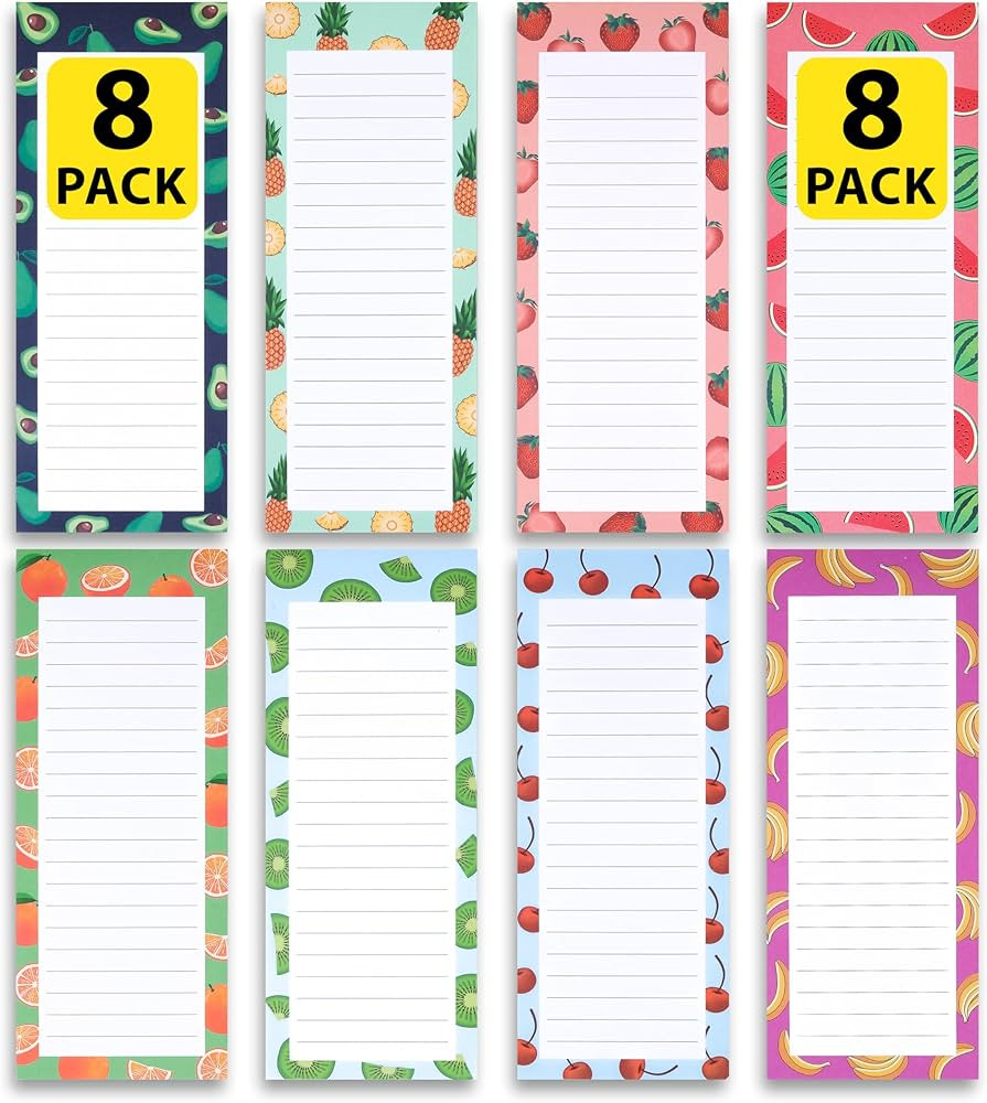 8 Magnetic Notepads – Notepads for Grocery List, Shopping List, To-Do List, Reminders -Strong M... | Amazon (US)