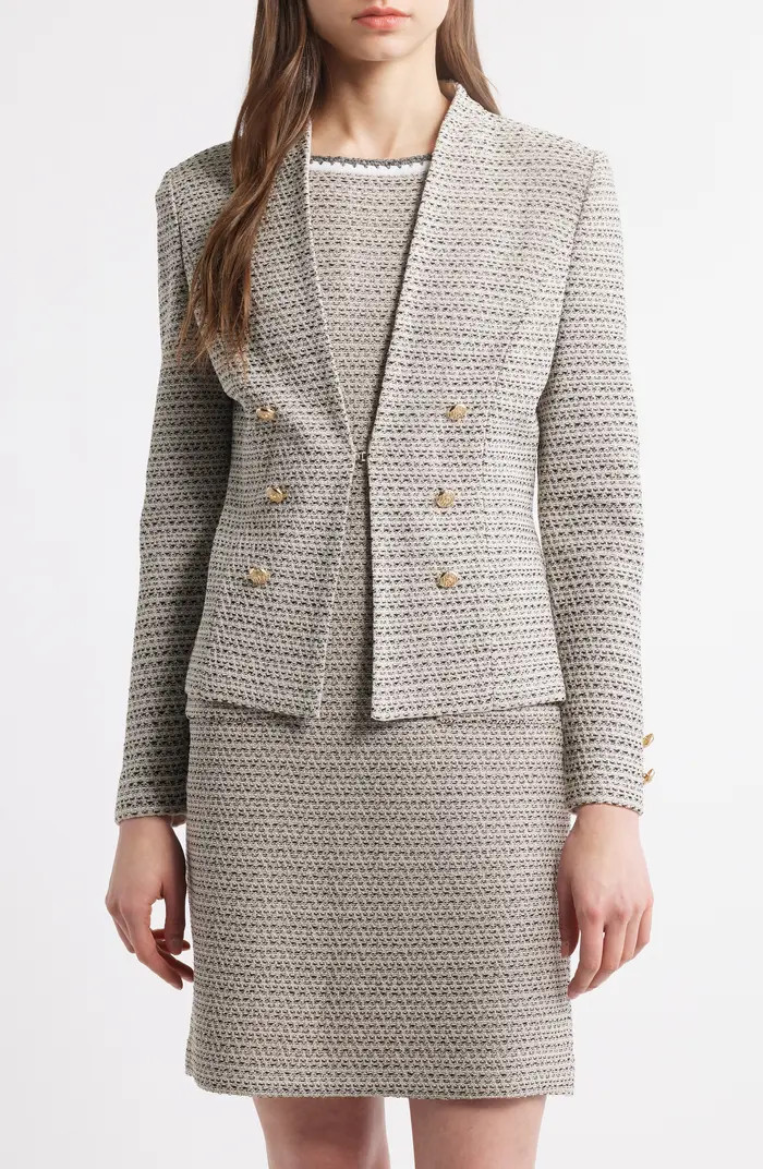 Ming Wang x Tanya Foster Tailored Fit Tweed Jacket | Nordstrom | Nordstrom