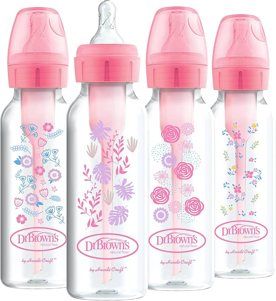 Dr. Brown’s Natural Flow® Anti-Colic Options+™ Narrow Baby Bottles 8 oz/250 mL, with Level 1... | Amazon (US)