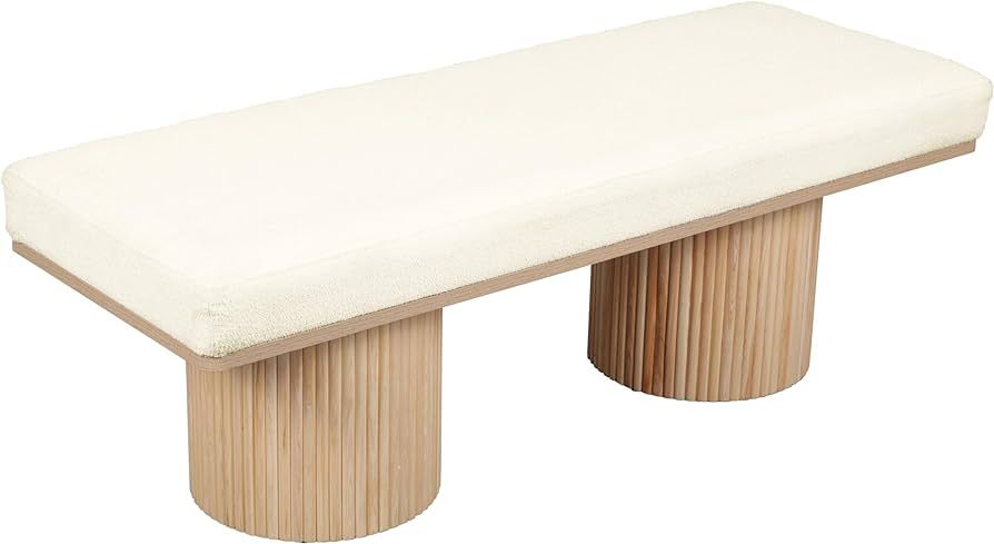 Tov Furniture Sagano White Dyed-Yarn Bench | Amazon (US)
